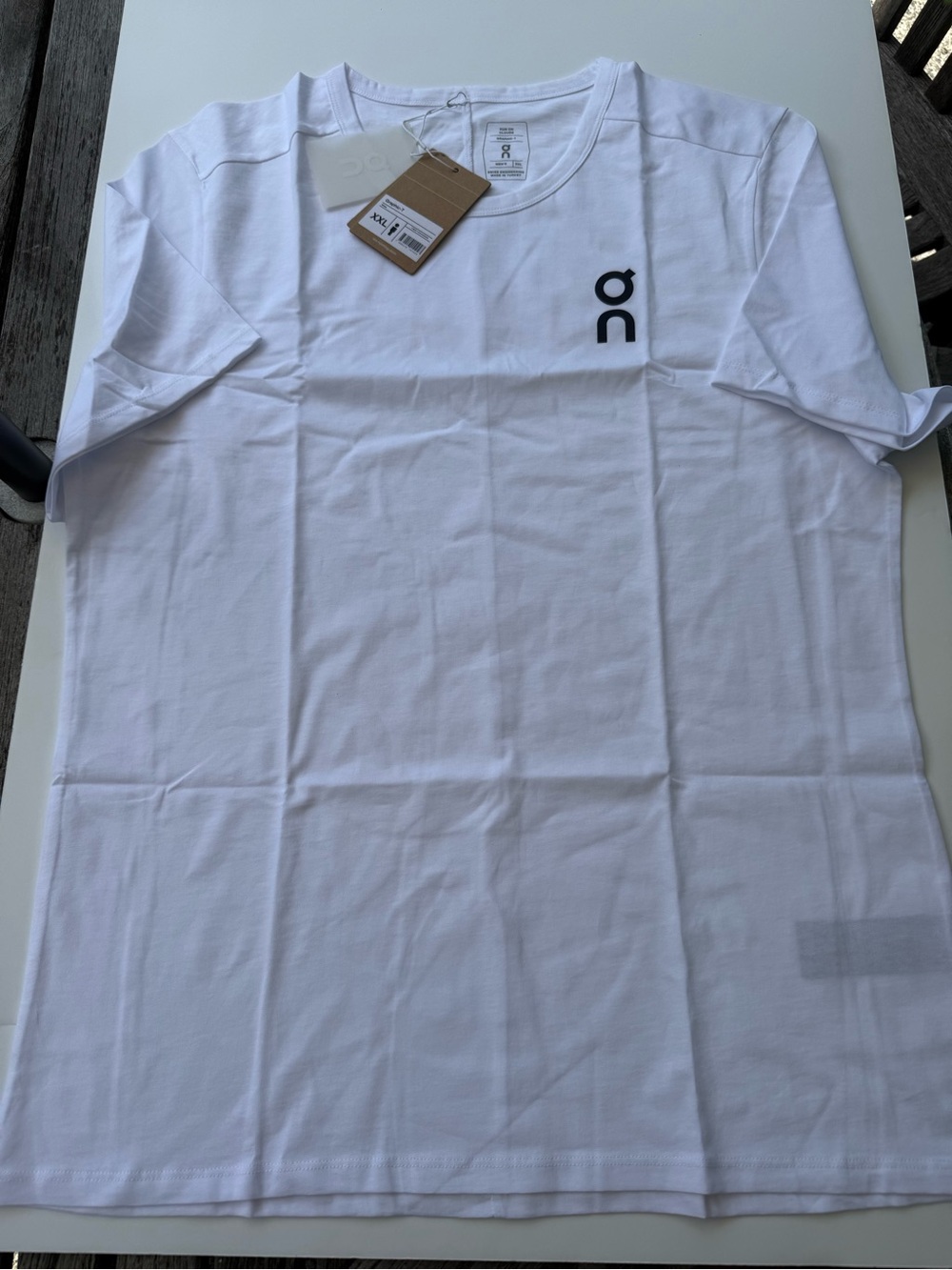 On Running White Graphic T-Shirt with Black Logo Mens XXL - Picture 3 of 5